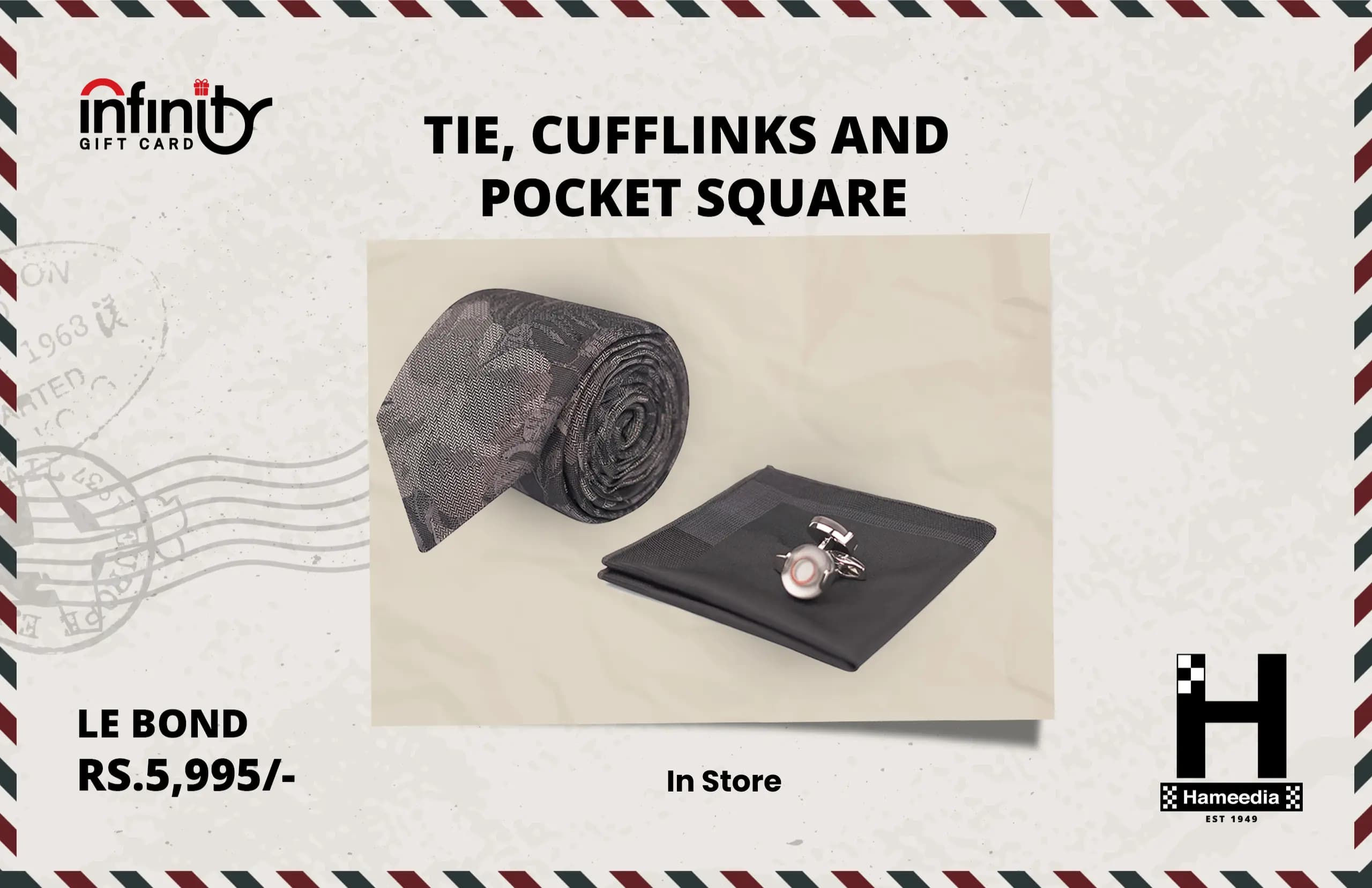 LE BOND Tie, Cufflinks & Pocket Square Gift Box - In-Store
